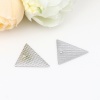 Picture of 304 Stainless Steel Charms Silver Tone Triangle Stripe 14mm x 13mm, 10 PCs