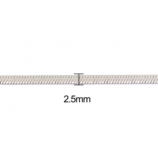 Picture of 304 Stainless Steel Snake Chain Necklace For DIY Jewelry Making Silver Tone 45.5cm(17 7/8") long, Chain Size: 2.5mm, 1 Piece