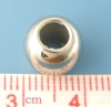 Picture of Acrylic European Style Large Hole Charm Beads Smooth Ball Silver Tone 10mm, 100 PCs