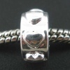 Bild von Kupfer Clipverschluss für European Stil Charm Armband & Halskette Versilbert 11mm lang, verkauft eine Packung mit 10 Stücke