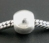 Bild von Zinklegierung Charm-Perlen mit großem Loch im europäischen Stil Antiksilber Trommel 9mm x 7mm, Loch: Ca. 4.5mm, 30 Stück