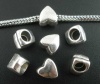 Picture of Zinc Metal Alloy European Style Large Hole Charm Beads Heart Antique Silver About 8mm x8mm, Hole: Approx 4.6mm, 40 PCs