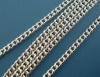 Picture of Brass Soldered Link Curb Chain Findings Silver Plated 3x2mm(1/8"x1/8"), 5 M                                                                                                                                                                                   