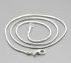 Picture of Copper Snake Chain Necklace Silver Plated 40.5cm(16") long, Chain Size: 1.5mm, 10 PCs