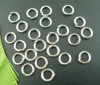 Picture of 1mm Zinc Based Alloy Open Jump Rings Findings Round Silver Tone 6mm Dia, 500 PCs