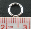 1mm 亜鉛合金 丸カン 丸カン 円形 銀メッキ 7mm直径、 500 個 の画像