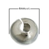 Immagine di Lega di Ferro Schiaccini Perline Mezzo Tondo Tono Argento Dimensioni chiuso: 4mm( 1/8") Dia, Dimensioni aperto: 5mm( 2/8") Dia, 200 Pz