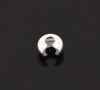 Immagine di Lega di Ferro Schiaccini Perline Mezzo Tondo Argento Placcato Dimensioni chiuso: 4mm( 1/8") Dia, Dimensioni aperto: 5mm( 2/8") Dia, 200 Pz