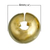 Picture of Alloy Crimp Beads Cover Findings Gold Plated, Overall Closed Size: 4mm Dia, Open Size: 5mm Dia, 200 PCs