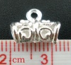 Picture of 100PCs Silver Plated Pattern Tube Spacers Beads Bail 11x5mm