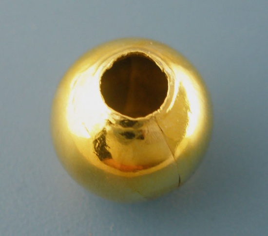 Picture of Iron Based Alloy Spacer Beads Round Gold Plated About 8mm Dia., Hole: Approx 2.3mm, 100 PCs