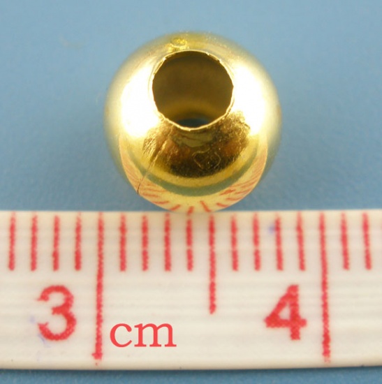 Picture of Iron Based Alloy Spacer Beads Round Gold Plated About 8mm Dia., Hole: Approx 2.3mm, 100 PCs