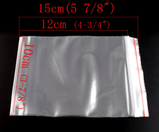 Pochettes en plastique transparent à fermeture zip - Lot de 100