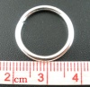 Immagine di 1.5mm Lega di Ferro Aperto Stile Anello di Salto Tondo Argento Placcato 16mm Dia, 100 Pz