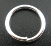 Picture of 1.5mm Iron Based Alloy Open Jump Rings Findings Round Silver Plated 14mm Dia, 100 PCs