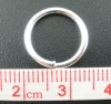 Immagine di 1.5mm Lega di Ferro Aperto Stile Anello di Salto Tondo Argento Placcato 14mm Dia, 100 Pz