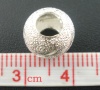 Bild von Kupfer Sternenstaub European Stil Charm Großlochperlen versilbert 10mm D. Loch: ca. 4.8mm 50 Stück