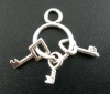 Picture of 30PCs Antique Silver Keys Family Charms Pendants 27x12mm