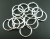 Picture of 1.8mm Iron Based Alloy Open Jump Rings Findings Round Silver Plated 18mm Dia, 50 PCs