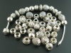 Picture of Acrylic European Style Large Hole Charm Beads Mixed Antique Silver Pattern About 11mm x8mm - 14mm x16mm Dia, Hole: Approx 4mm-5.8mm, 50 PCs