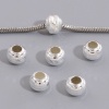 Immagine di Rame Stile Europeo Perline Tondo Argento Placcato Sparkledust Circa 10mm Dia, Foro: Circa 5.1mm, 30 Pz