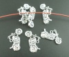 Picture of 30PCs Antique Silver Color Motorcycle Charms Pendants 24x14mm