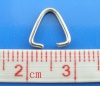 Picture of 1mm Iron Based Alloy Open Jump Rings Findings Triangle Silver Tone 9mm x 9mm, 500 PCs