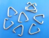 Picture of 1mm Iron Based Alloy Open Jump Rings Findings Triangle Silver Tone 9mm x 9mm, 500 PCs