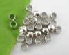 Picture of Copper Crimp Beads Round Silver Tone About 4mm( 1/8") Dia, Hole: Approx 2.7mm, 400 PCs