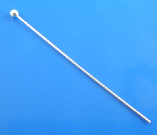 Immagine di Ottone Testa di SpilloSpilli Argento Placcato lunghezza:4cm 0.5mm (misura), 300 Pz                                                                                                                                                                            