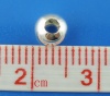 Picture of 300 PCs Brass Spacer Beads For DIY Charm Jewelry Making Silver Plated Ball 5mm Dia., Hole: Approx 2mm