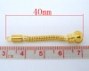 Imagen de Componentes de aretes pendientes Estilo Europeo Cadena Serpiente Cobre Chapado en Oro 4.0cm de longitud, 10 Unidades