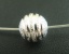 Immagine di Ottone Separatori Perline Palla Argento Placcato Striscia Disegno Sparkledust Circa 8mm Dia, Foro:Circa 1.9mm, 80 Pz