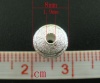 Picture of Brass Spacer Beads Ball Silver Plated Stripe Carved Sparkledust About 8mm( 3/8") Dia, Hole: Approx 1.9mm, 80 PCs                                                                                                                                              