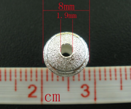 Изображение Бусина-разделитель Полая "Сахарная" Посеребренный, 8mm,Проданная 80 шт|уп