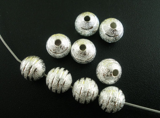 Изображение Бусина-разделитель Полая "Сахарная" Посеребренный, 8mm,Проданная 80 шт|уп