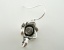 Immagine di Lega di Zinco Componente di Orecchino Ganci per Orecchini Curva Argento Antico Fiore Disegno 23.4mm x 10.5mm posta / filo: ( 0.6mm )， 20 Pz