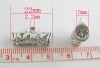 Picture of Zinc Metal Alloy European Style Bail Beads Tube Antique Silver Flower Pattern About 22mm x 7mm, Hole: Approx 2.2mm 5mm, 20 PCs