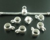 Image de 200 Perles bélière Lisse Argenté pour Européen Bracelet 13mm x6mm( 4/8" x 2/8")