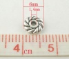 Picture of Zinc Based Alloy Spacer Beads Wheel Antique Silver Color About 6mm Dia, Hole:Approx 1.6mm, 200 PCs