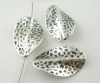 Picture of Zinc Based Alloy Hammered Spacer Beads Tortuose Leaf Antique Silver Color Spot Carved About 28mm x 18mm, Hole:Approx 1.2mm, 20 PCs
