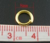 Bild von 1.2mm Eisenlegierung Offen Bindering Rund Vergoldet 8mm D., 200 Stück