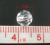 クリスタルガラスビーズ ボール 白 透明 ファセット・カット 約 6mm直径、 穴：約 1.3mm、 100 個 の画像