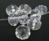 Image de Perles Cristales en Verre Plat-Rond Blanc Transparent à Facettes 8mm Dia, Taille de Trou: 1.3mm, 70 Pcs
