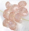 Image de Perles Cristales en Verre Plat-Rond Saumon Clair Transparent à Facettes 8mm Dia, Taille de Trou: 1.3mm, 70 Pcs