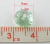 Picture of Crystal Glass Loose Beads Round Light Green Faceted Transparent About 8mm Dia, Hole: Approx 1.3mm, 70 PCs