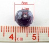 Immagine di Vetro Sciolto Perline Tondo Piatto Violetto Sfaccettato Circa 8mm Dia, Foro: Circa 1.3mm, 70 Pz