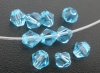 Picture of Crystal Glass Loose Beads Bicone Lake Blue Transparent Faceted About 4mm x 4mm, Hole: Approx 0.8mm, 400 PCs