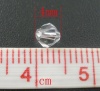Imagen de Cuentas Flojas Cristal Vidrio de Bicono,Facetas Blanco 4mm x 4mm, Agujero: acerca de 0.8mm, 400 Unidades