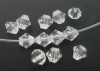 Image de Perles Cristales en Verre Bicône Blanc Transparent à Facettes 4mm x 4mm, Taille de Trou: 0.8mm, 400 Pcs
